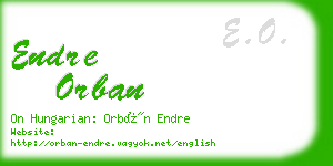 endre orban business card